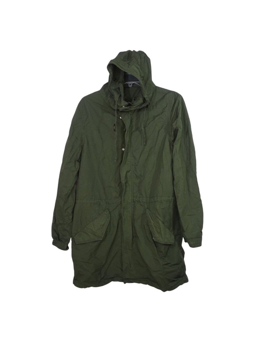 Vintage Alberto Aspesi Green Hooded Parka Utility Jacket Men Size L 46" Full Zip